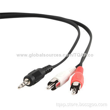 3.5mm stereo to RCA plug cable, 10m